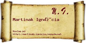 Martinak Ignácia névjegykártya